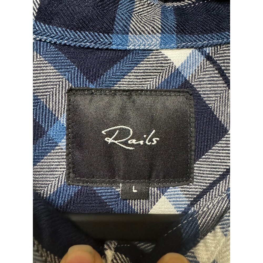 Rails Dylan Cropped Plaid Button Up Shirt Sapphir… - image 5